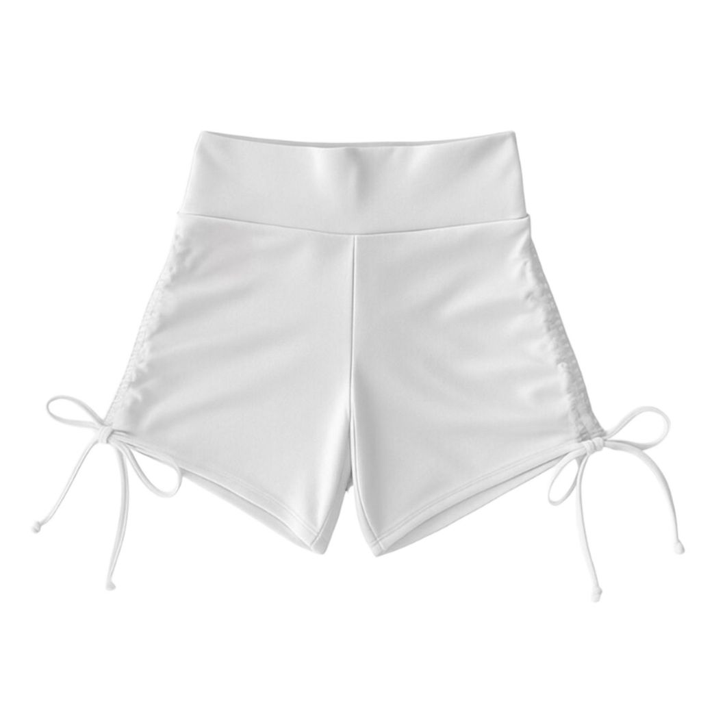 Short Curto Branco Academia Feminino Fitness Roupa Caminhada Corrida Cintura Alta Zero Transparência