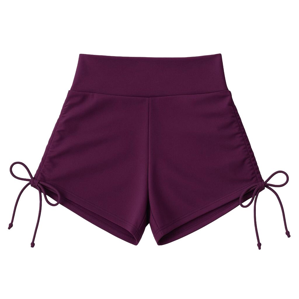 Short Curto Academia Suplex Fitness Feminino Cintura Alta Laço Lateral Roupa Caminhada Treino Malhar
