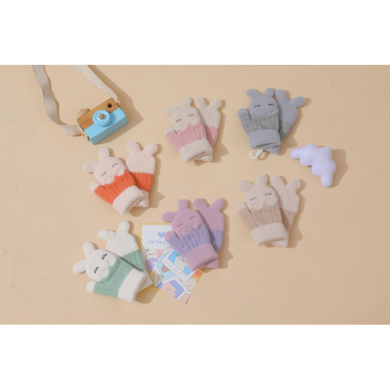 luva RTST-04 coelho infantil grosso menina menino pelúcia