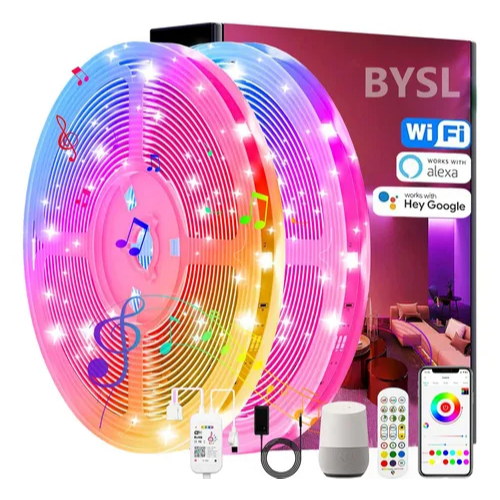 Fita Led 20m Smart Wi-fi Rgb Inteligente Luz Alexa E Google Assistente