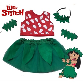 Fantasia Lilo & Stitch infantil cosplay   do 2 ao 12  anos com adereços em Oferta na Shopee