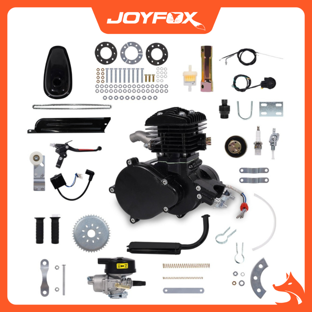 Joyfox Kit Completo Motor Bicicleta Motorizada Gasolina 80cc 2 Tempos Cor Prateado - Sports & Outdoors