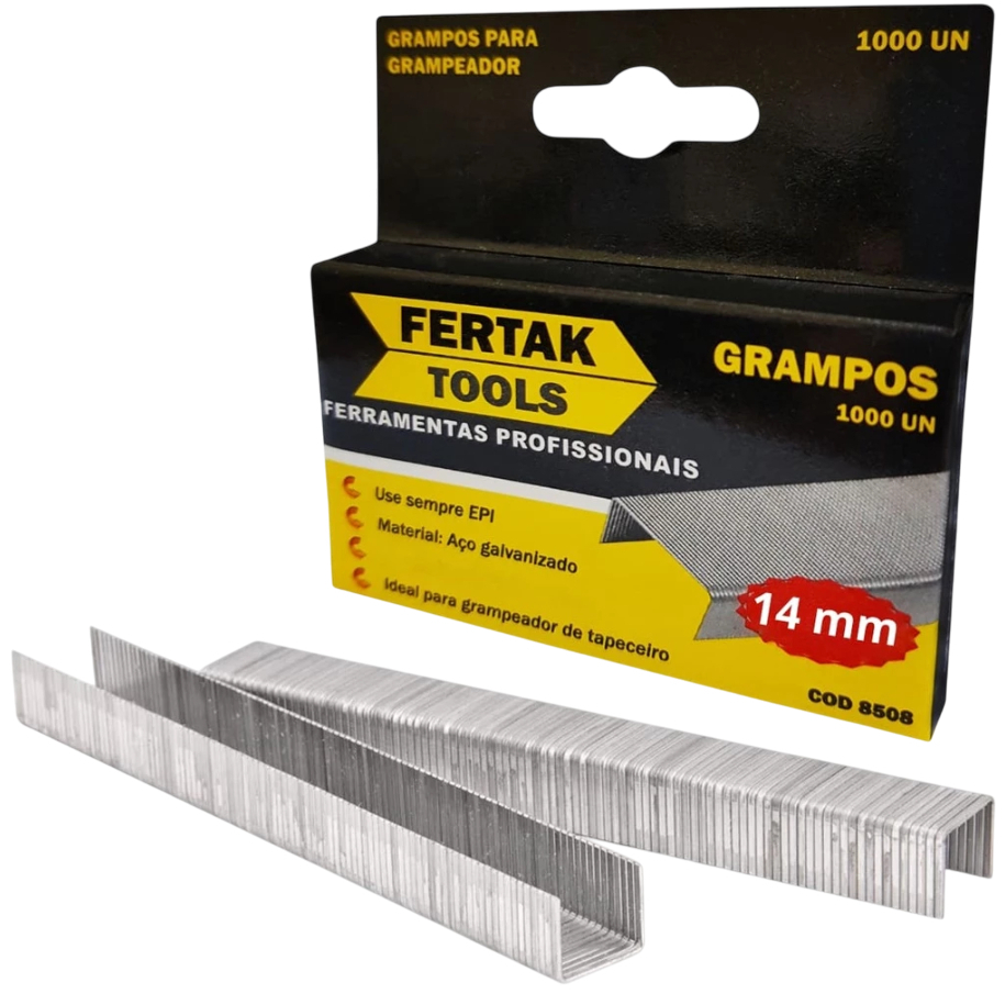 Kit 3.000 Grampos Fertak para Grampeador Profissional para Madeira Tapeçaria