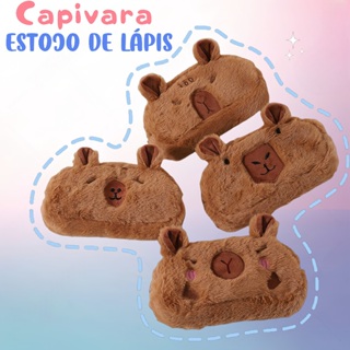 Estojo de pelúcia de desenho animado de grande capacidade, caixa lápis multifuncional para papelaria em Oferta na Shopee