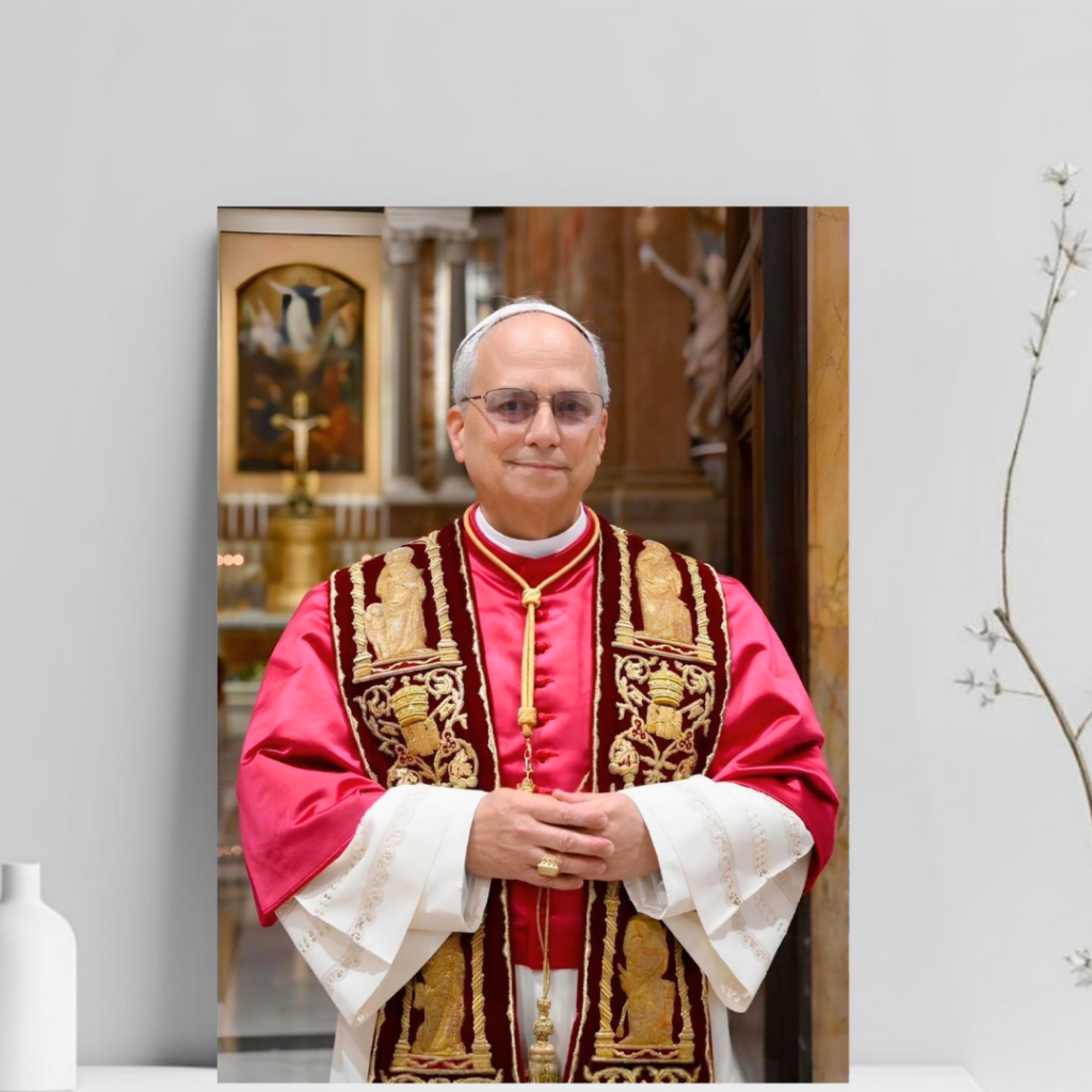 Quadro / Placa Devocional Santo Padre o Papa Leão XIV - Placa mdf 20x28cm
