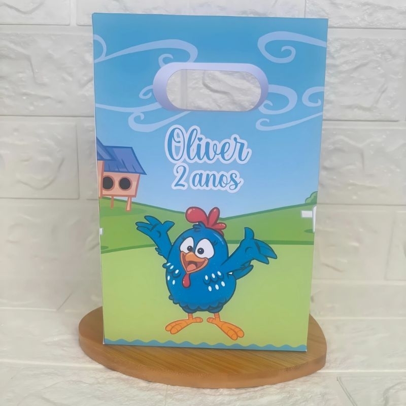 PEGUE E MONTE - Sacolinha Surpresa Personalizada Galinha Pintadinha menino - Festa Infantil - Aniversário – Lembrancinha