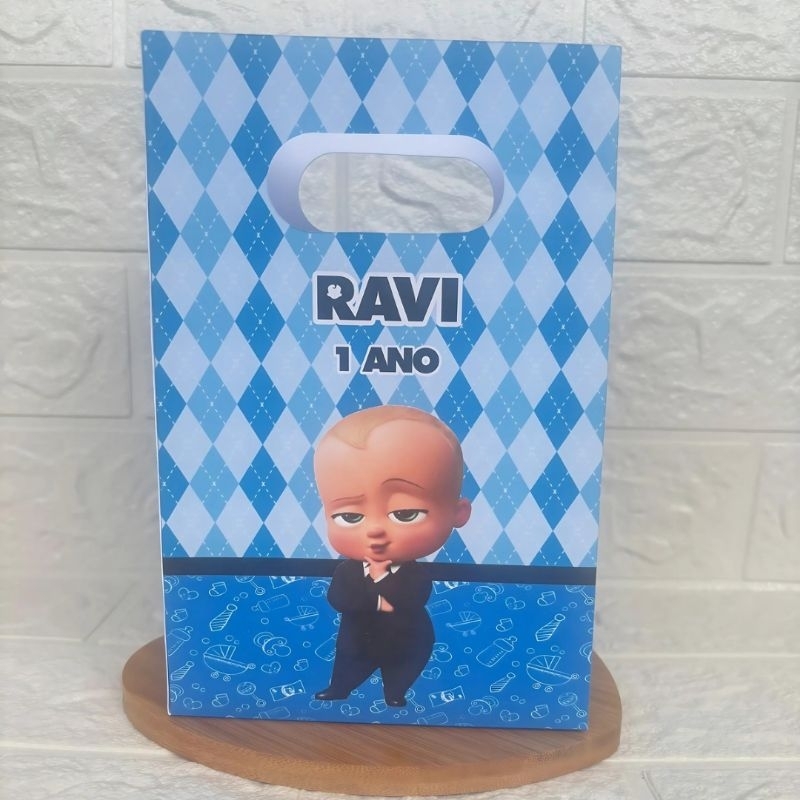 PEGUE E MONTE - Sacolinha Surpresa Personalizada O Poderoso Chefinho - Festa Infantil - Aniversário – Lembrancinha