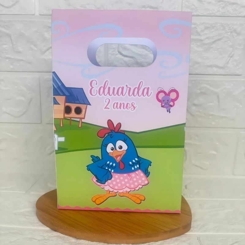 PEGUE E MONTE - Sacolinha Surpresa Personalizada Galinha Pintadinha menina - Festa Infantil - Aniversário – Lembrancinha