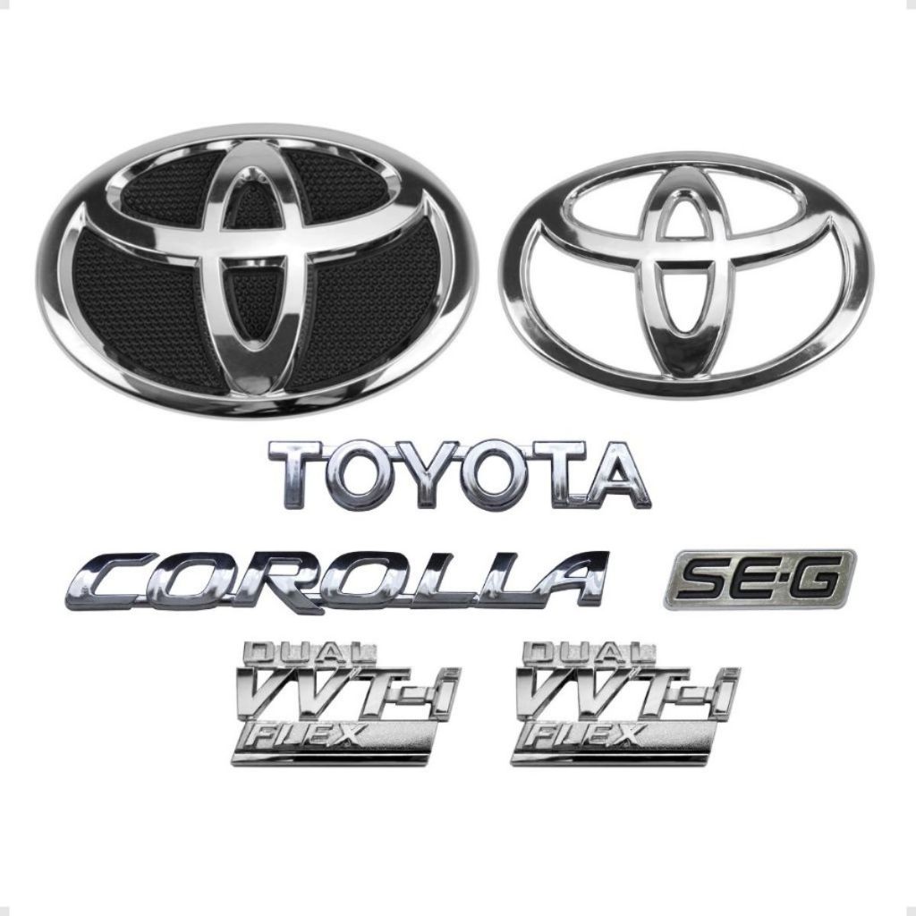 Emblemas Toyota Corolla Seg Dual Vvt-i Flex Logo Mala Logo Grade 2009 2010 2011 2012 2013 2014