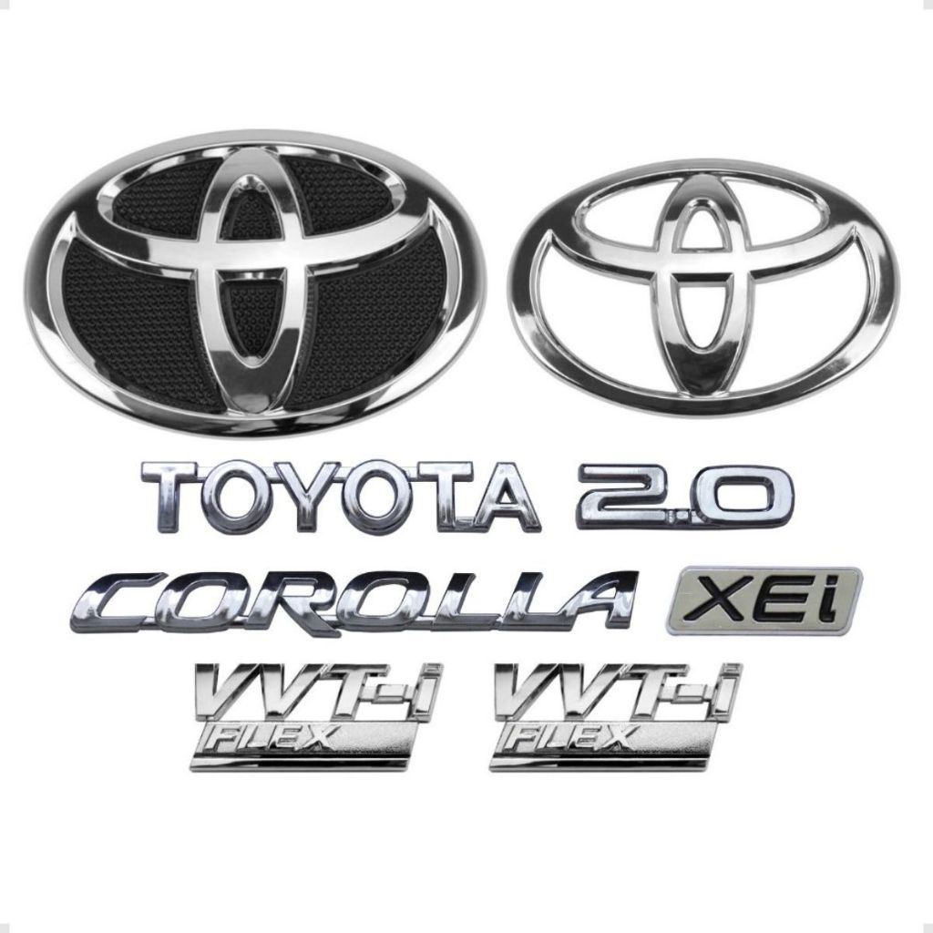 Emblemas Toyota Corolla Xei 2.0 Vvt-i Flex Logo Mala E Logo Grade 2009 2010 2011 2012 2013 2014