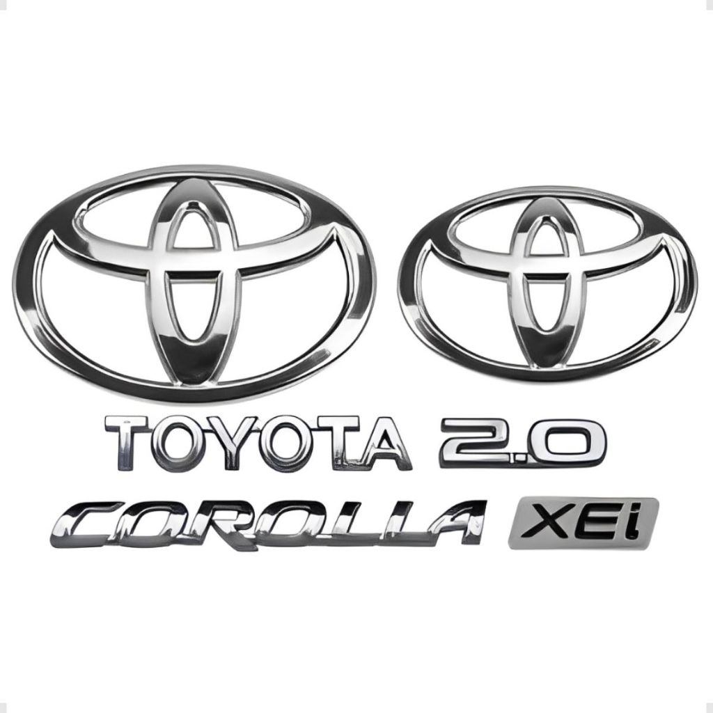 Emblemas Toyota Corolla Xei 2.0 Logo Mala E Logo Grade 2015 2016 2017 2018