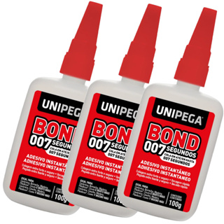Kit 3 Colas Instantânea Super Bond 007 Unipega 100g Adesiva Secagem Rápida em Oferta na Shopee