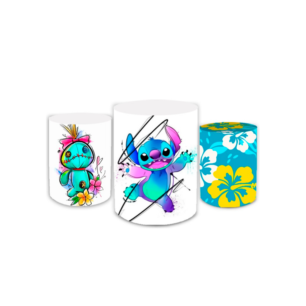 Trio Capa De Cilindro Vest Facil Tema Print Gráfico Desenho Estampado HD Filme Lil & Sttch
