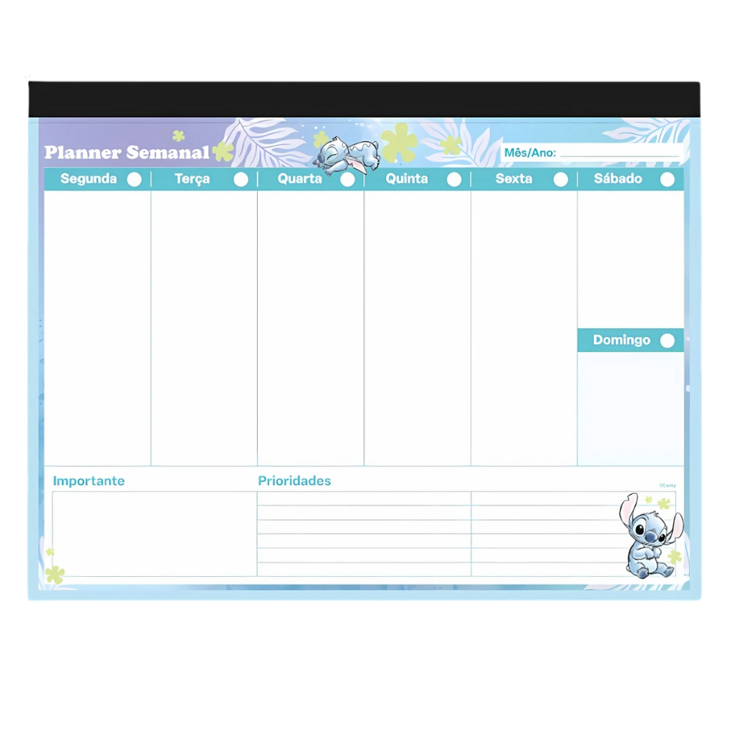Bloco Planner de Mesa Semanal e Mensal Bloco 60 ou 24 Folhas Organizador Anotação Metas Tarefas