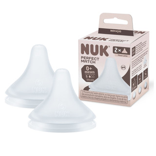 Kit Bicos Mamadeira NUK Perfect Match Bico Reto Válvula de Respiro Silicone Macio Fluxo Variável +0m