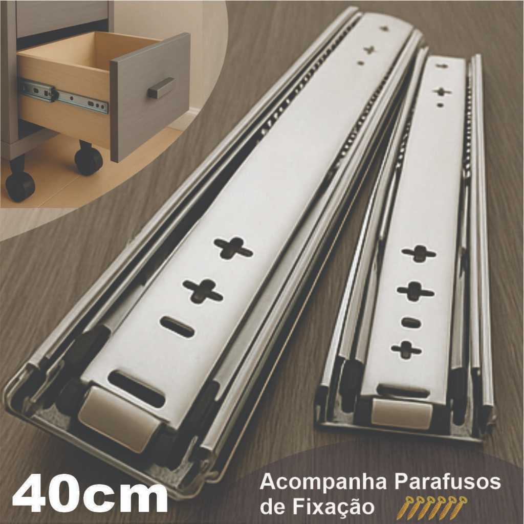 8 Corrediça Gaveta Trilho Telescópico 40cm Até 40kg 4 Pares em Oferta na Shopee