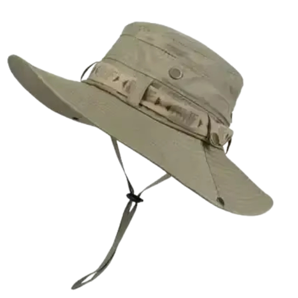 Chapéu de aba larga para homens, proteção UV, chapéu de pescador