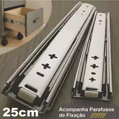 8 Corrediça Gaveta Trilho Telescópico 25cm 25kg 4 Pares