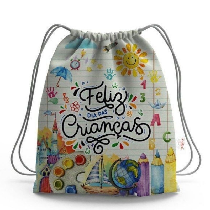 50 Sacochila mochilinha 20x30cm personalizada Festa aniversário lembrancinha