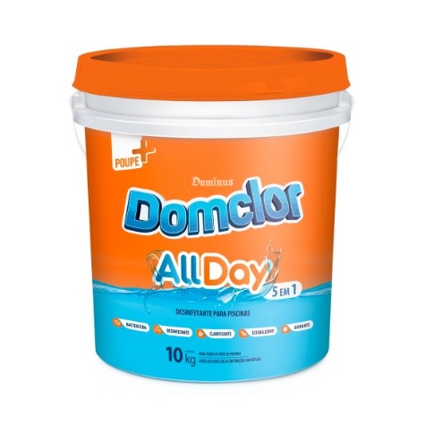 Cloro Balde 10kg Piscina Domclor Allday 5 Em 1 Granulado Ação Rápida