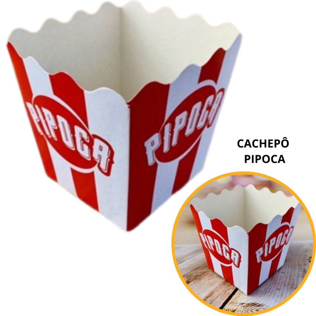 10~60 KIT CACHEPÔ 9X9X7 CM TEMA FESTA CAIXA PIPOCA ( TEMA FESTA ) em Oferta na Shopee