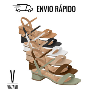 Sandália Feminina Vizzano Original Casual Confortável Salto Baixo Meia Estação Casual Dia ...