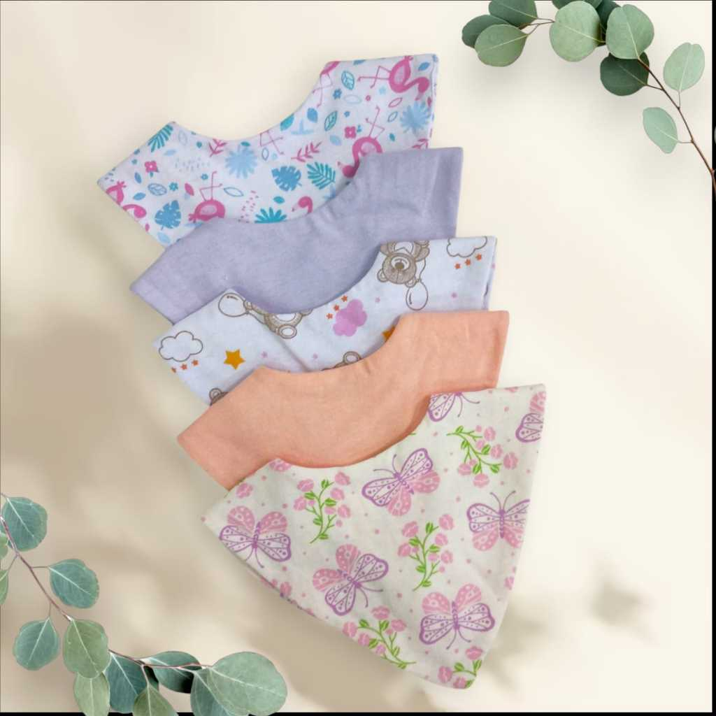 kit 5 Babador bandana Modelagem Americana Bebê Menina ou Menino em Oferta na Shopee