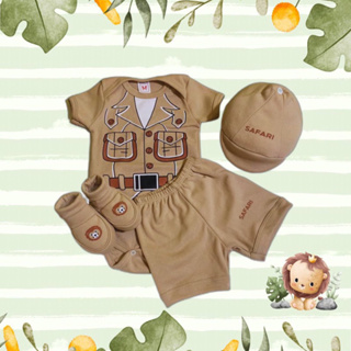 kit 4 peças do Safari, bebê temáticos, mêsversário e personagens-malha suedine 100% algodão em Oferta na Shopee