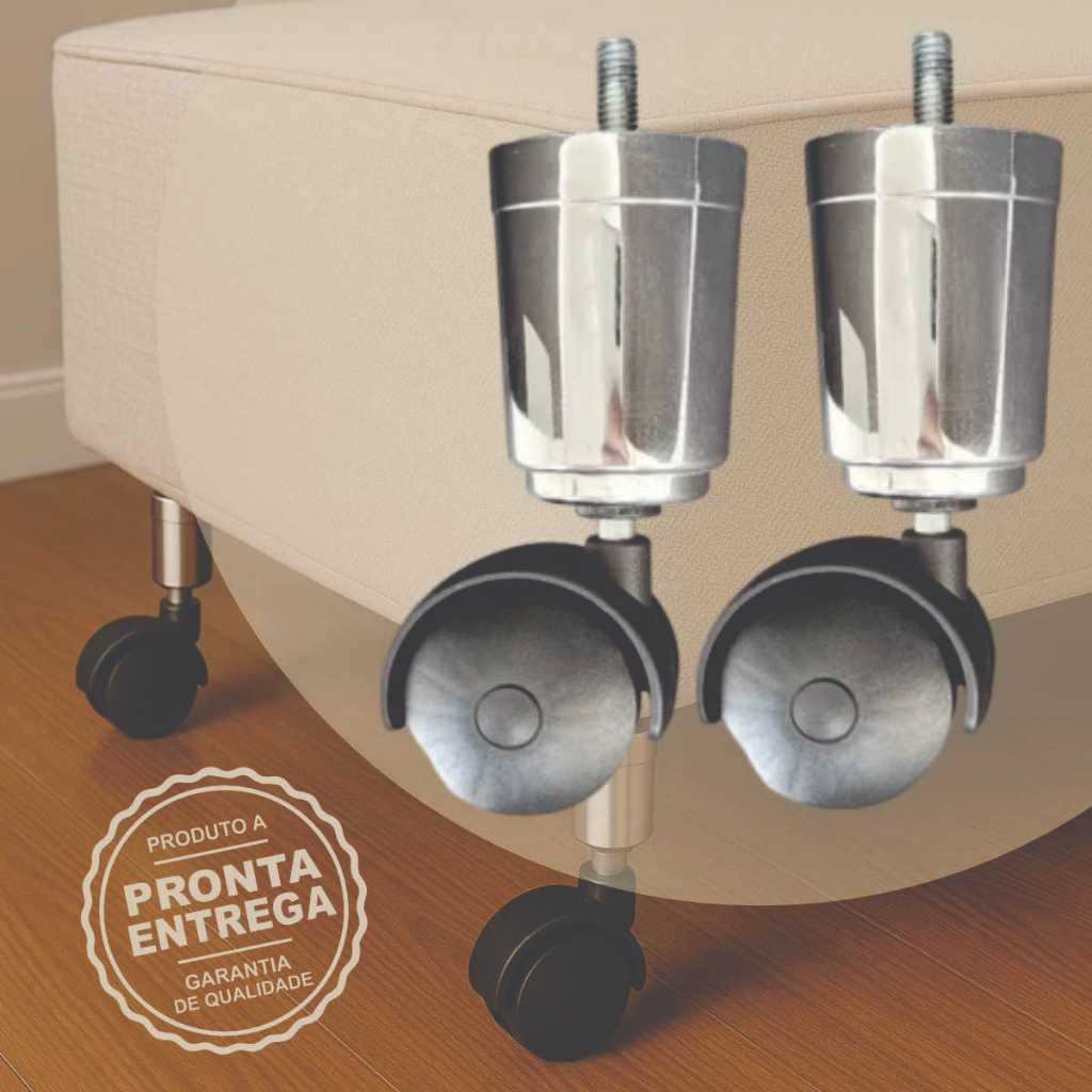 Kit 2 Pe Rodinha Cromado Cama Box Casal  Solteiro em Oferta na Shopee