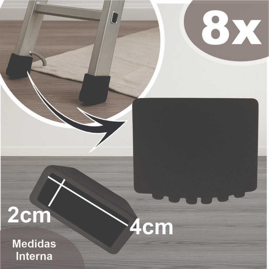 Pe Para Escada Ponteira Sapata Borracha 20x40mm Resistente 8 Pcs em Oferta na Shopee
