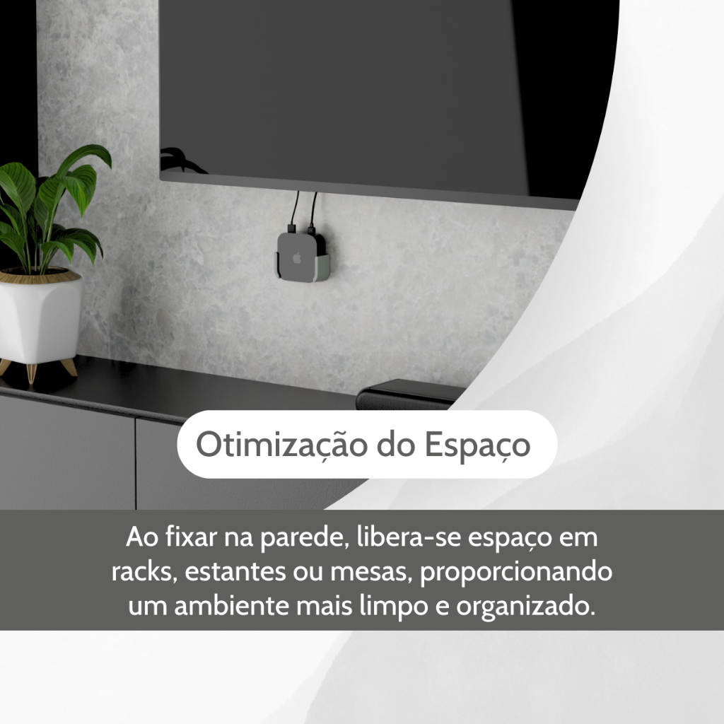 Montagem de Parede para Apple TV 4K 4ª Geração - Impressão em PLA