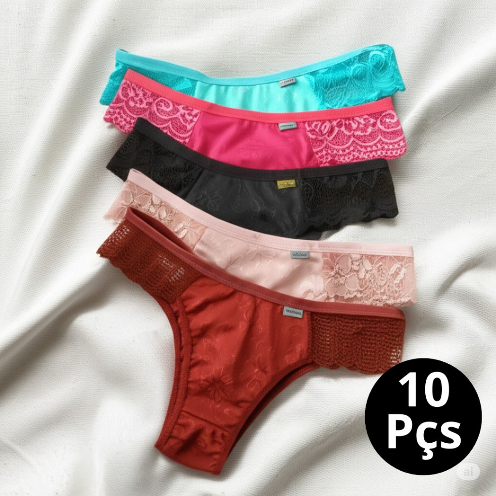 Kit unidades de calcinha fio dental lingerie sexy em Oferta na Shopee