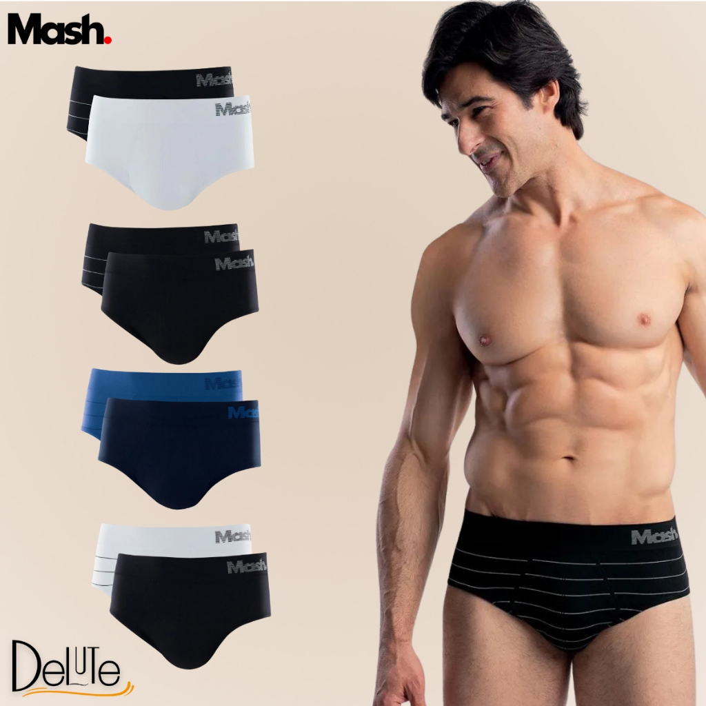 Cueca Slip Masculina Mash Sem Costura Kit 2 Unidades Microfibra Leve Respirável e Muito Confortável - Men Clothes