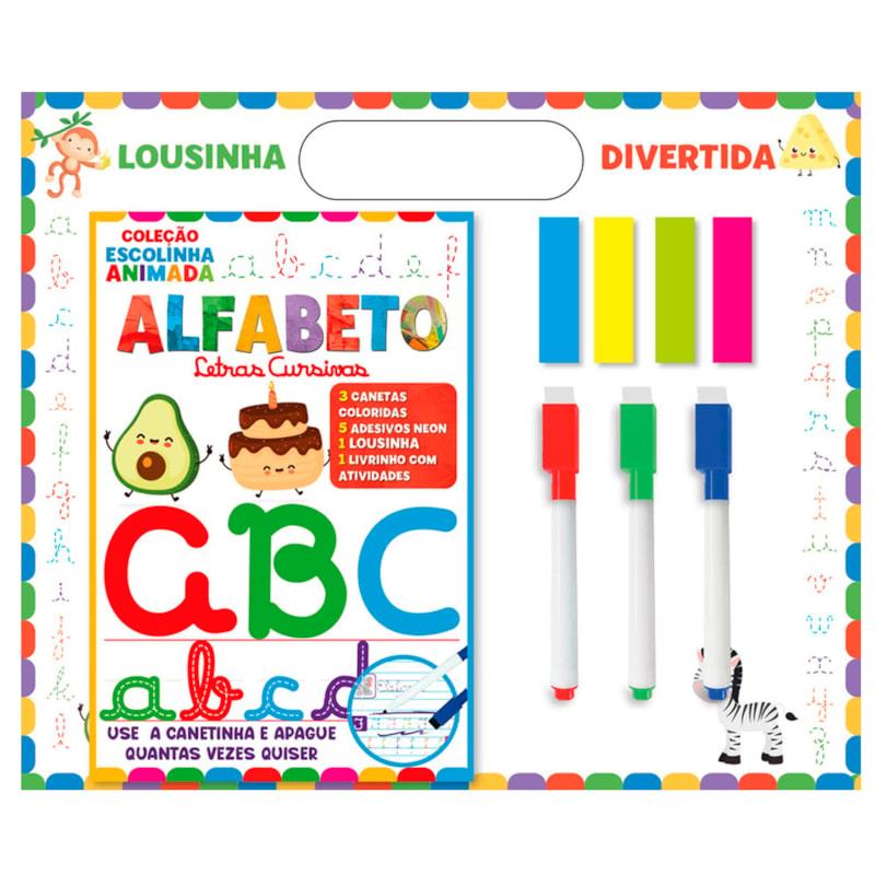 Coleção Escolinha Animada | Lousinha Divertida | Alfabeto | Letras Cursivas em Oferta na Shopee