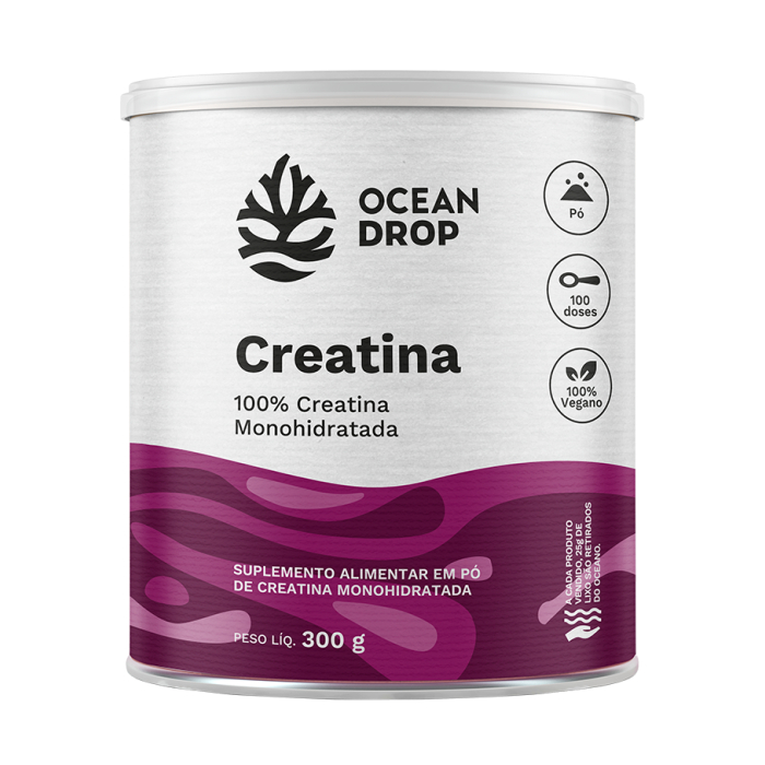 Creatina Monohidratada 300g - Ocean Drop - Pote em Oferta na Shopee