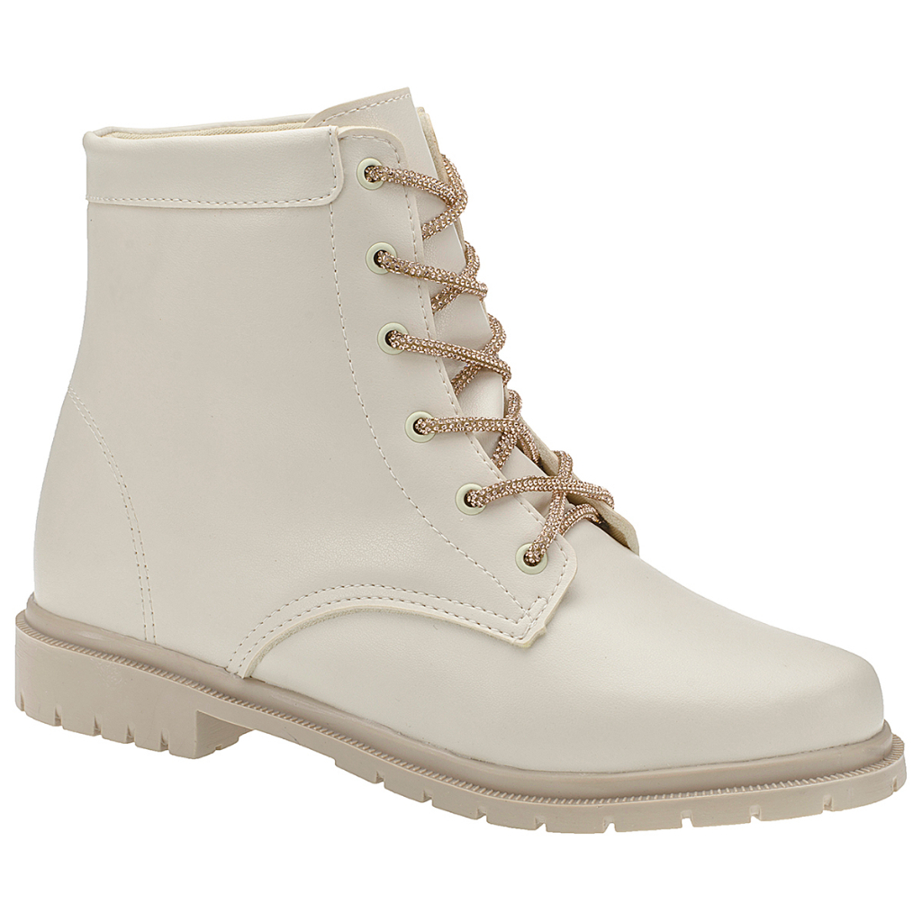 Bota Feminina Coturno Tratorado Cano Curto Medio Brilho Blogueira Confortável Tendência Moda Inverno