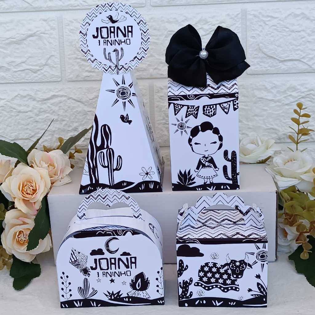 PEGUE E MONTE  Kit Festa Lembrancinhas Cordel Festa Junina Meninas Caixas Personalizadas para Festa De Aniversário