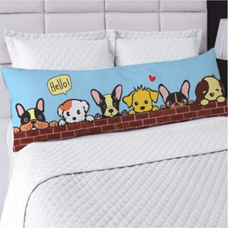 Travesseiro de Corpo Xuxão Estampa de cachorrinhos Fronha Avulsa ou Kit Completo 1,25cm x 0,45cm em Oferta na Shopee