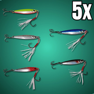 Kit Iscas Artificiais 5un Jumping Slow Jig 6cm 20g Metal Pesca