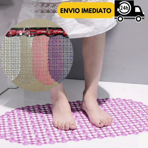Tapete De Box Para Banheiro Antiderrapante Silicone Com Ventosa Massageador Borracha