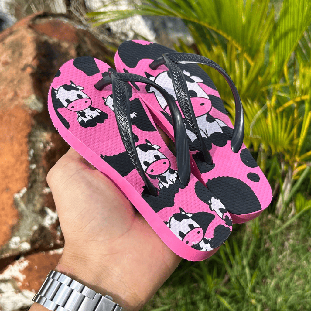 Kit Mãe E Filha Chinelo Sandalia Feminino Vaquinha Adulto Infantil Slim Calçado Antiderrapante Macio Leve Barato Confort