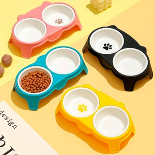 Comedouro e Bebedouro Duplo Pet Cerâmica Cão Gato em Oferta na Shopee