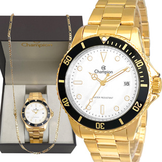 Relógio Champion Masculino Dourado Analógico Garantia Luxo em Oferta na Shopee