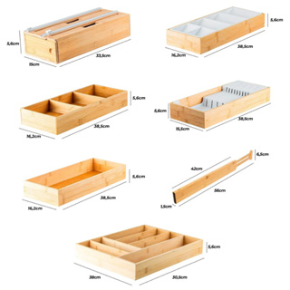 Organizador de Talhares Porta Gaveta em Bambu Varios Modelos Monte seu KIT em Oferta na Shopee