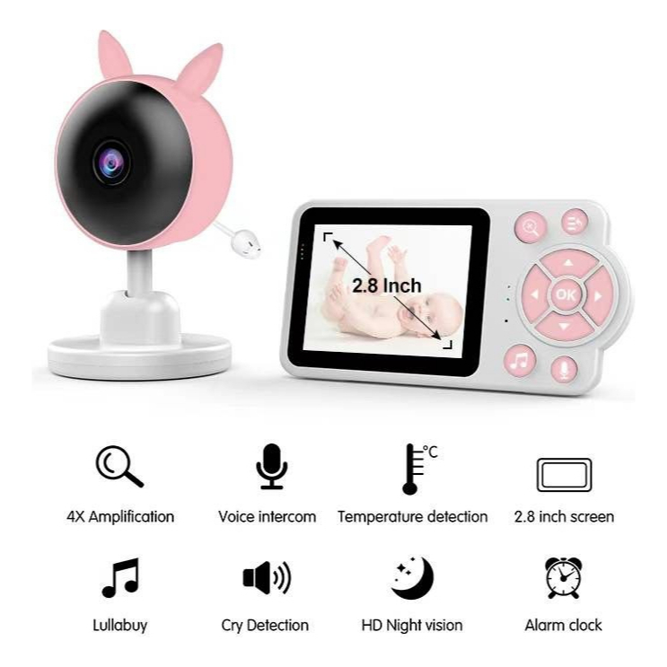 Babá Eletrônica , Câmera com Orelhinhas e Função Música – Monitoramento Completo
