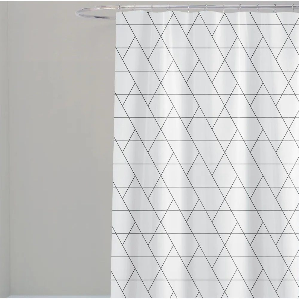 Cortina BOX Poliéster 198cm x 180cm com ganchos Impermeável - Antimofo, cortina banheiro, resistente em Oferta na Shopee