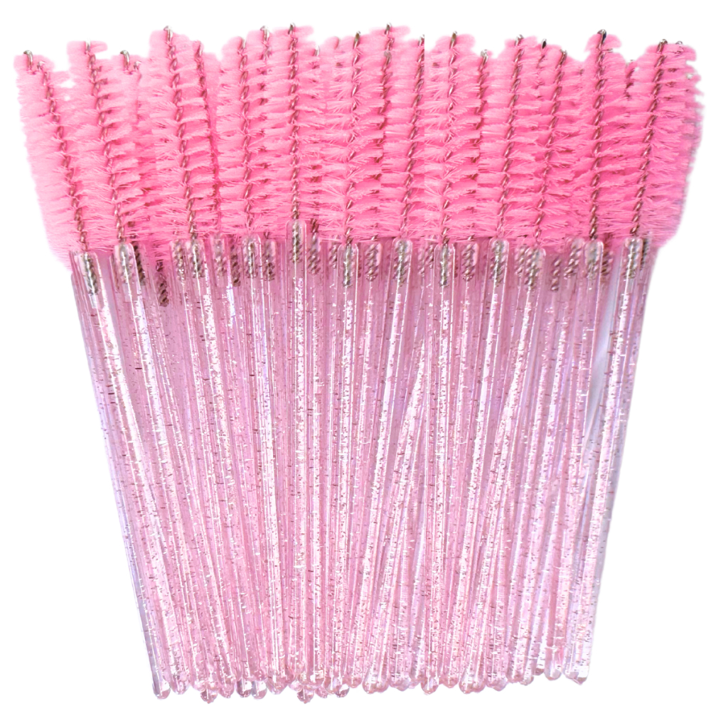 Kit Escovinhas Com Glitter Extensão De Cílios Sobrancelha Descartáveis