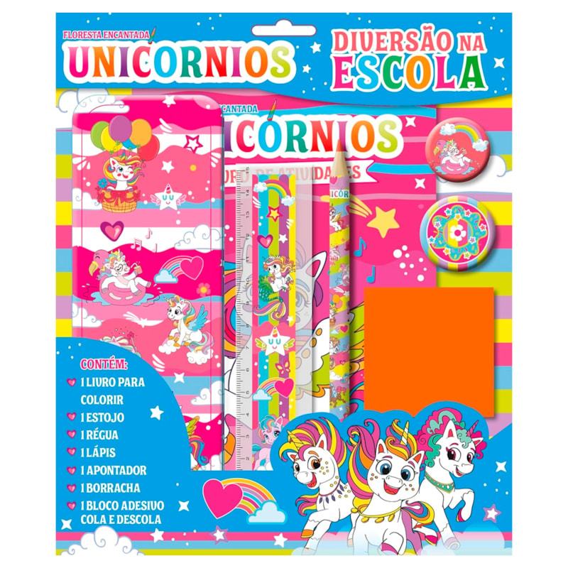 Livro Diversão na Escola  | Floresta Encantada Unicornios em Oferta na Shopee
