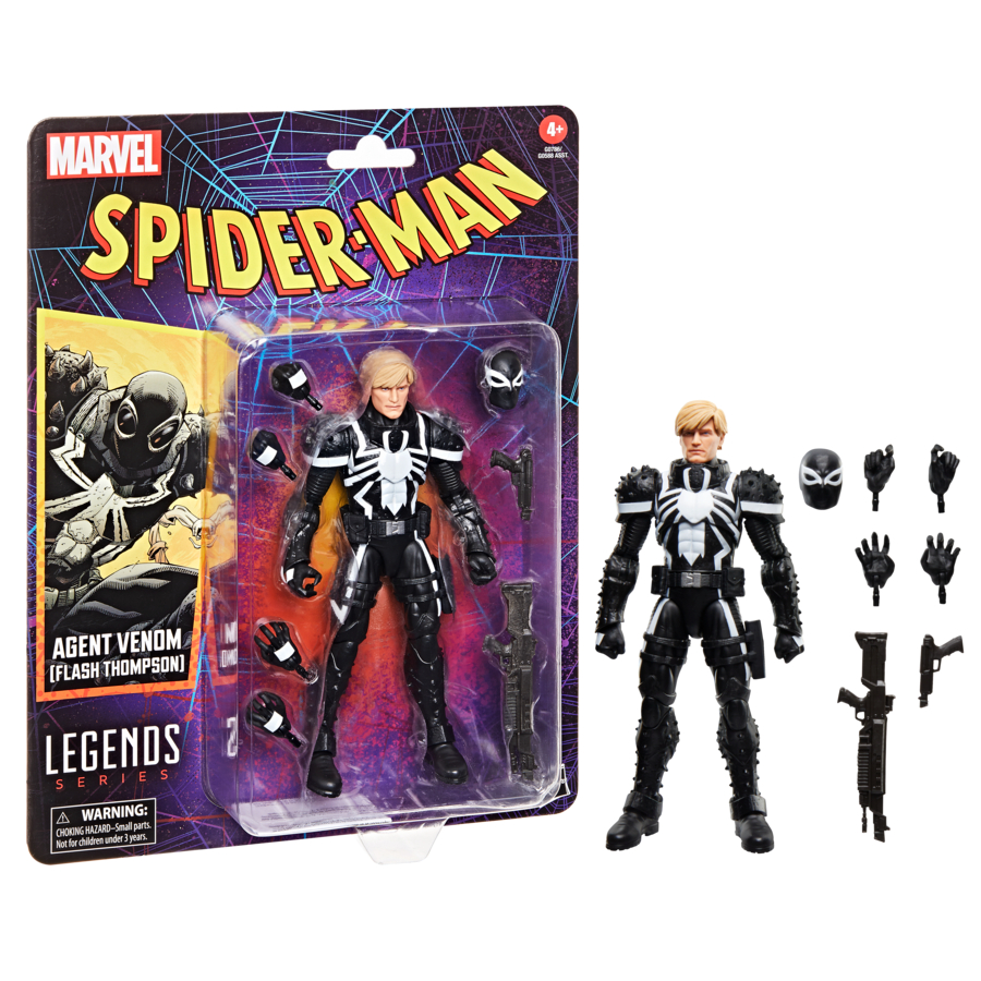 Figura Marvel Legends Retro Spider-Man Agente Venom Flash Thompson - Hasbro G0786