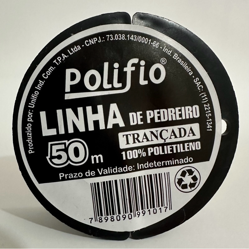 Linha Pedreiro Nylon 50M Trançada Construção Civil Alvenaria Nivelamento Obra Alinhamento Tijolo Polietileno Polifio